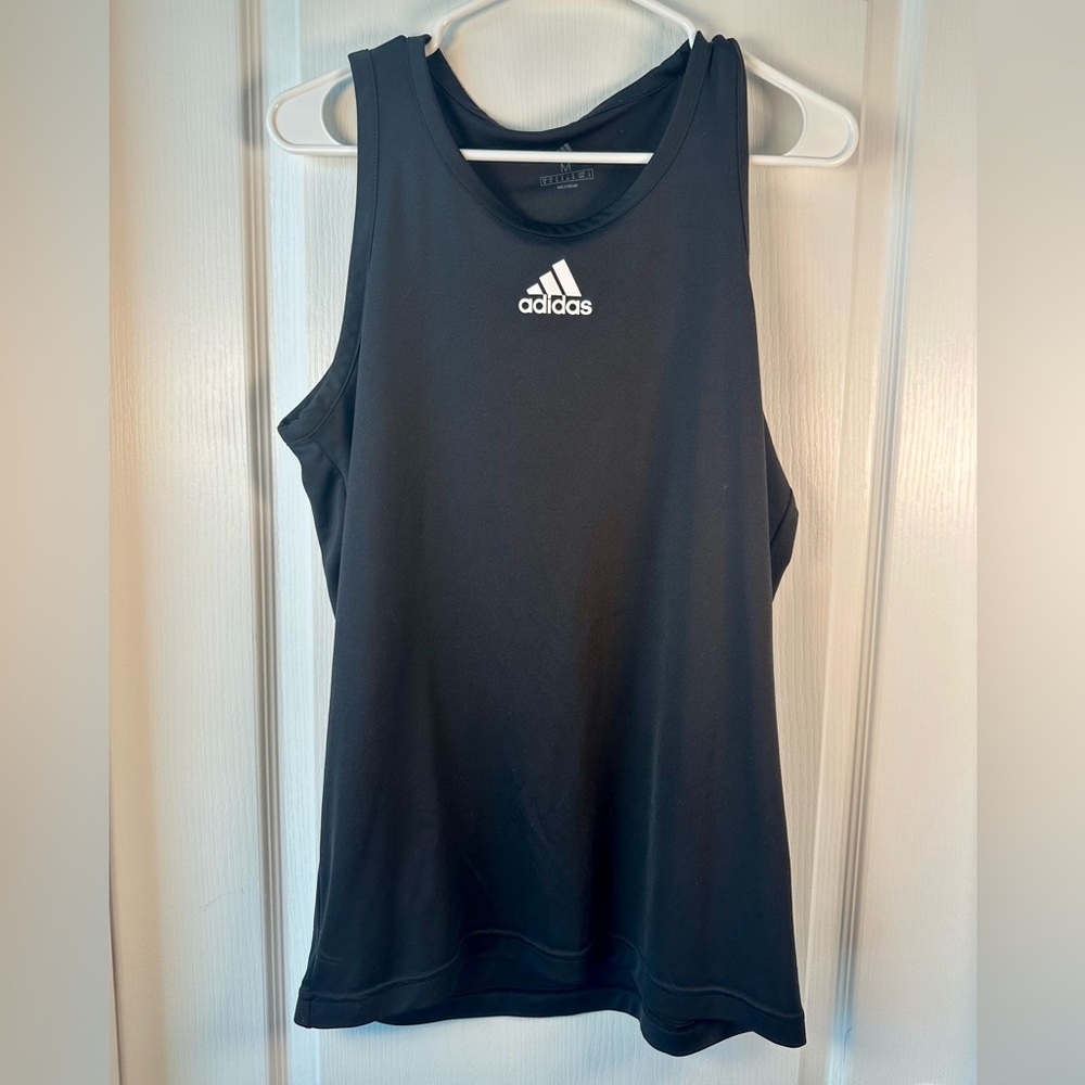 Adidas Men’s Black Athletic Tank Top Sleeveless Athletic Training Shirt M